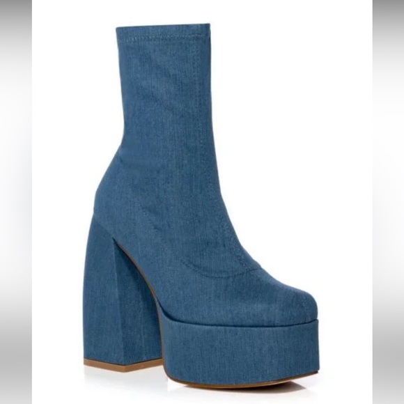 Go-go Groovy Bratz Style Denim Platform Boots - Picture 3 of 6